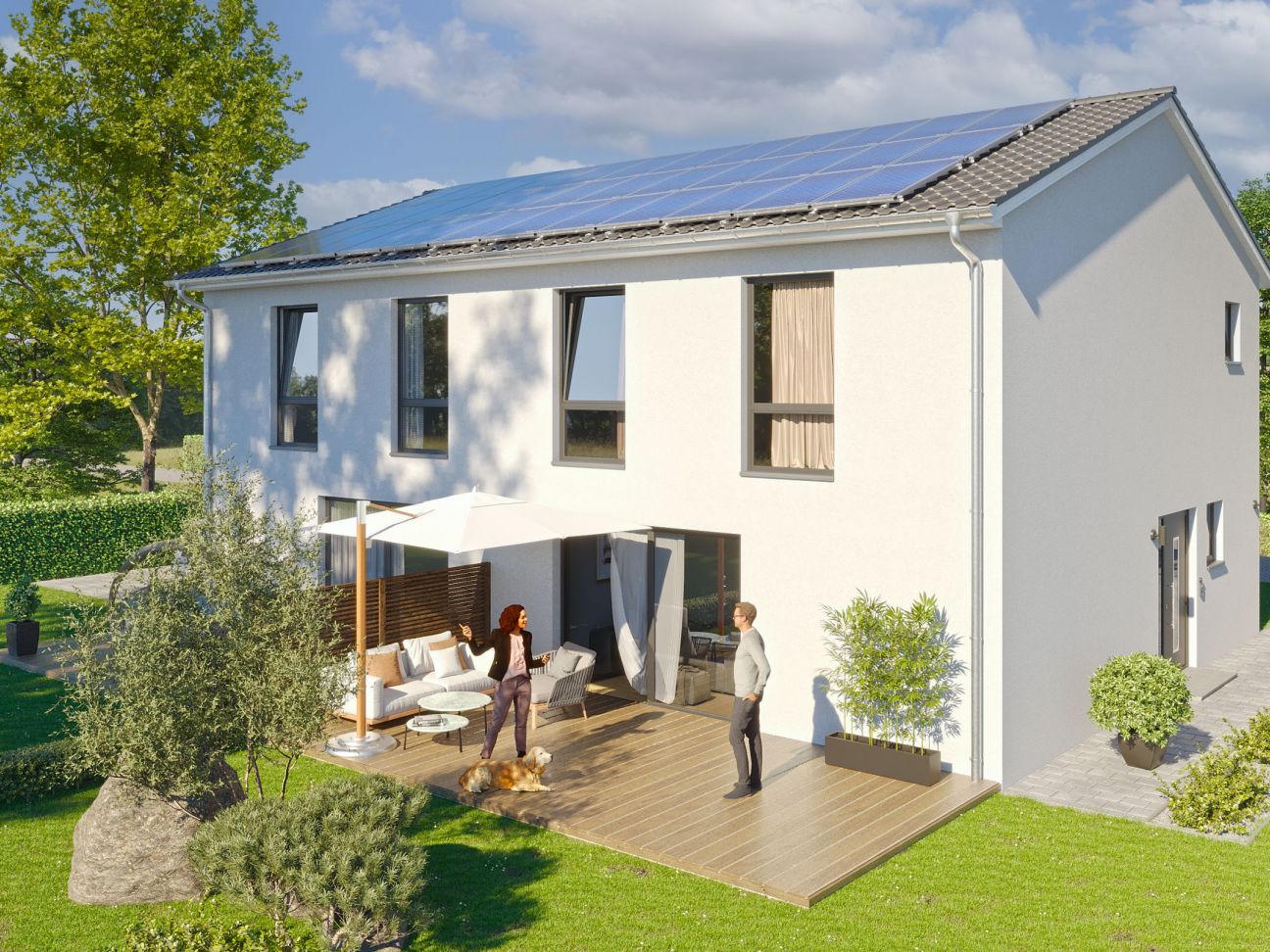 Haus Doppelhaus Naunhof als Effizienzhaus