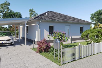 Angebot: Wohnen auf einer Ebene – moderner Bungalow mit Grundstück und freiem Feldblick