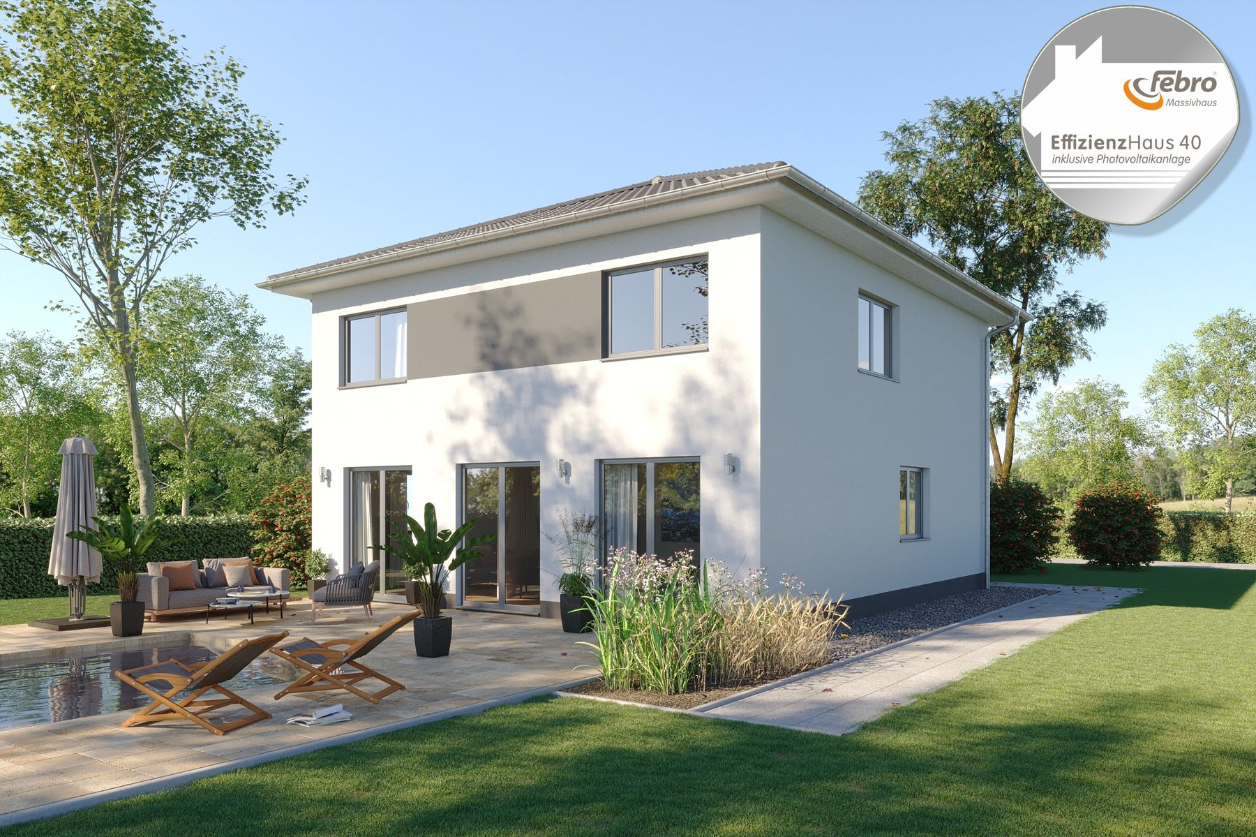 Haus Modernes Effizienzhaus 40 mit Febro Massivhaus in Naunhof - Hier kann Ihr Traum wahr werden.